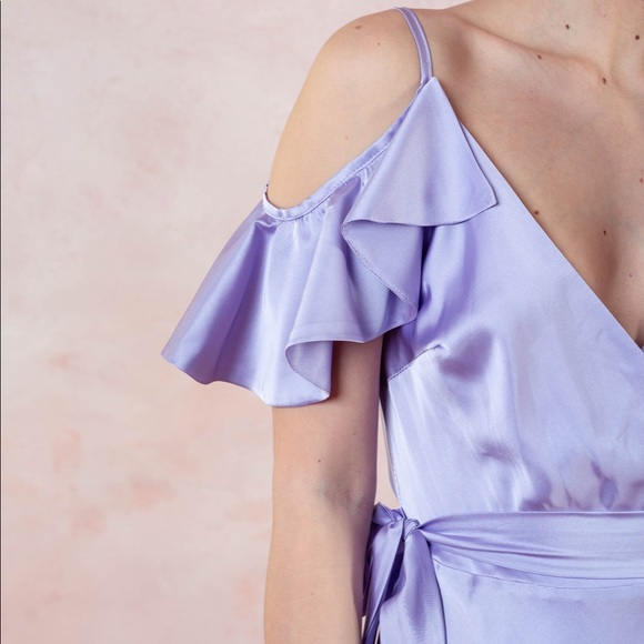 ❗️NEW❗️Lilac Bohemian Bridesmaid Wrap Maxi Dress - Picture 6 of 9